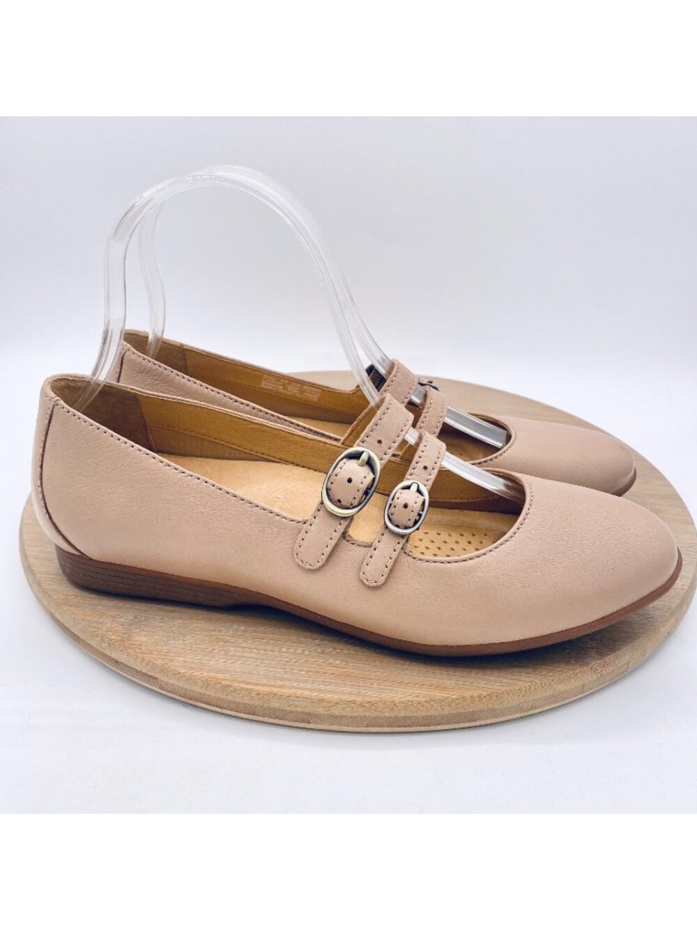 Dansko Women's Double-Strap Mary Jane Flats in Nude Size 37 Women’s 6.5 or 7